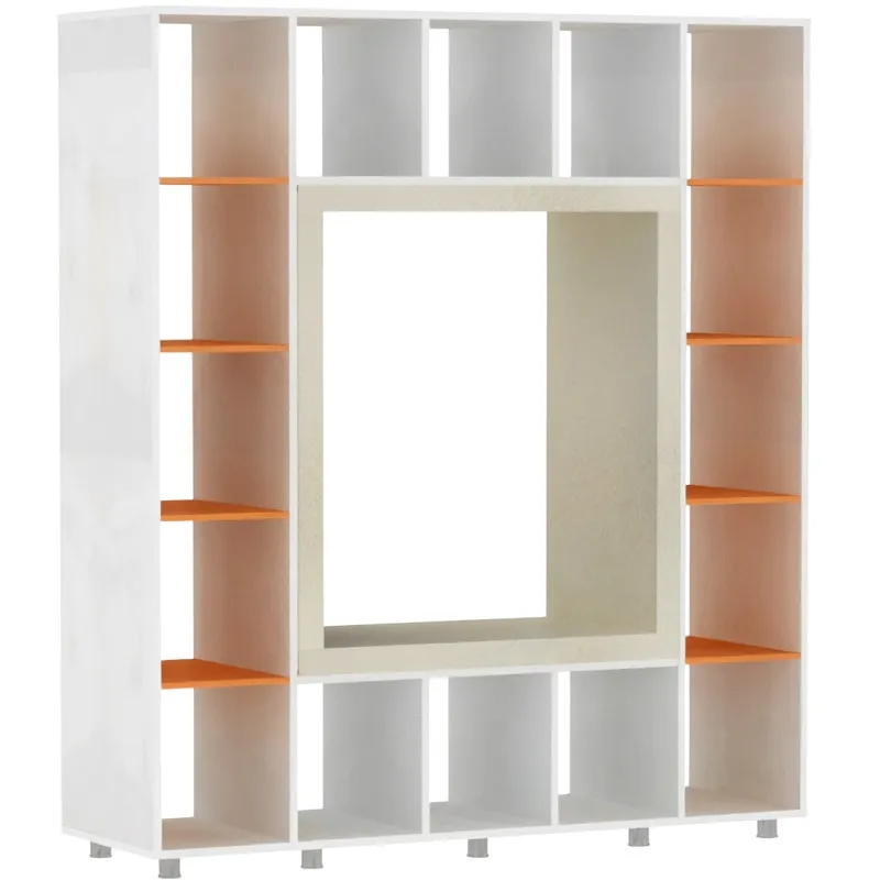 Стеллаж с мягким сиденьем 1916х600х2242 мм (белый/оранжевый)