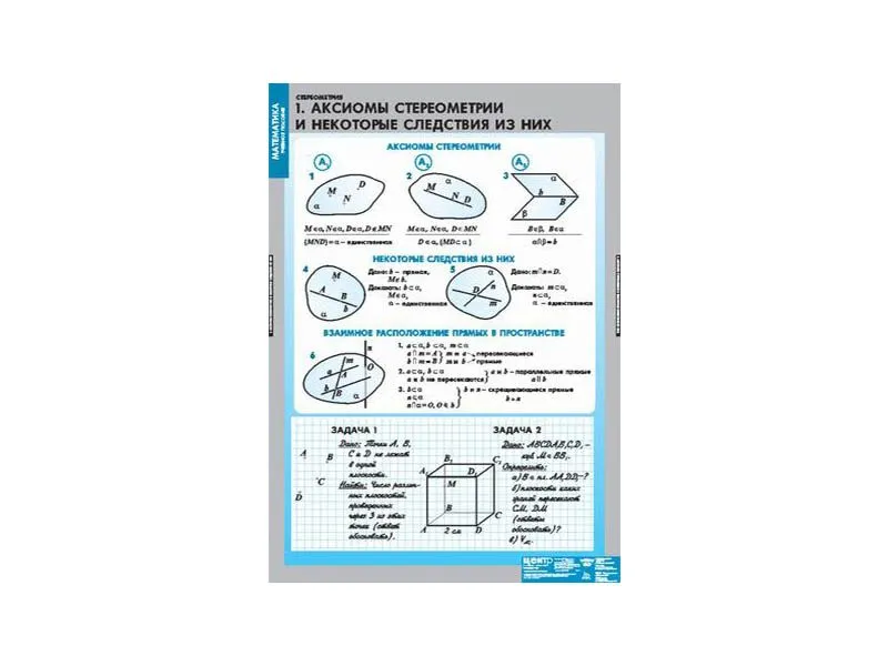 Комплект таблиц «Стереометрия» 68×98 см