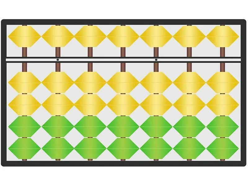 Коврик Абакус для ментальной математики, жёлто-зелёный