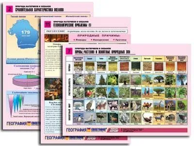 Табличный комплект «Природа материков и океанов», A4, 12 шт
