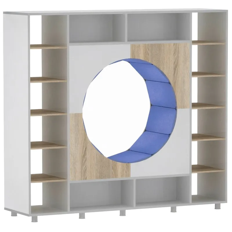 Стеллаж для зонирования 2100х558х1950 мм (серый/дуб сонома)