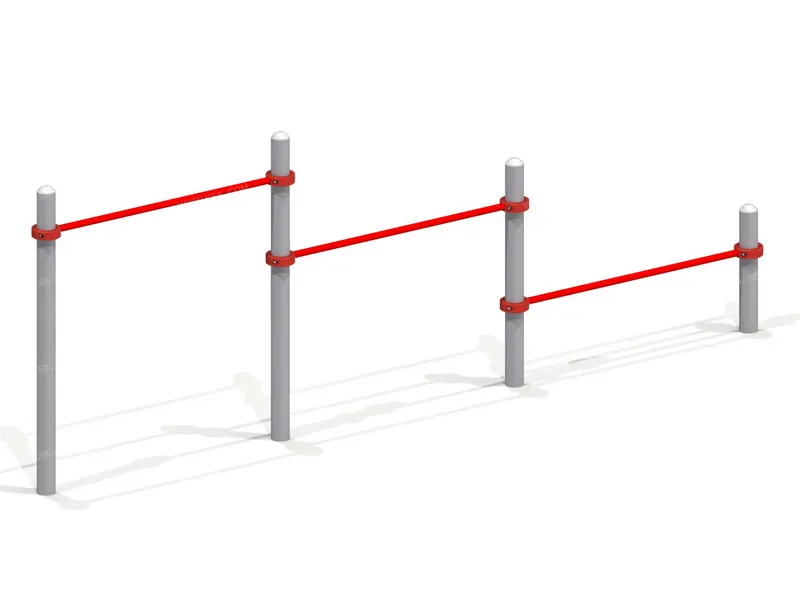 Тройной каскад турников для отжимания и подтягивания