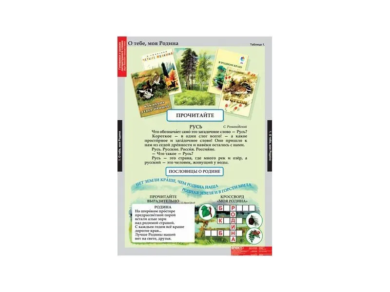 Плакаты по литературному чтению для 2 класса, 68×98 см