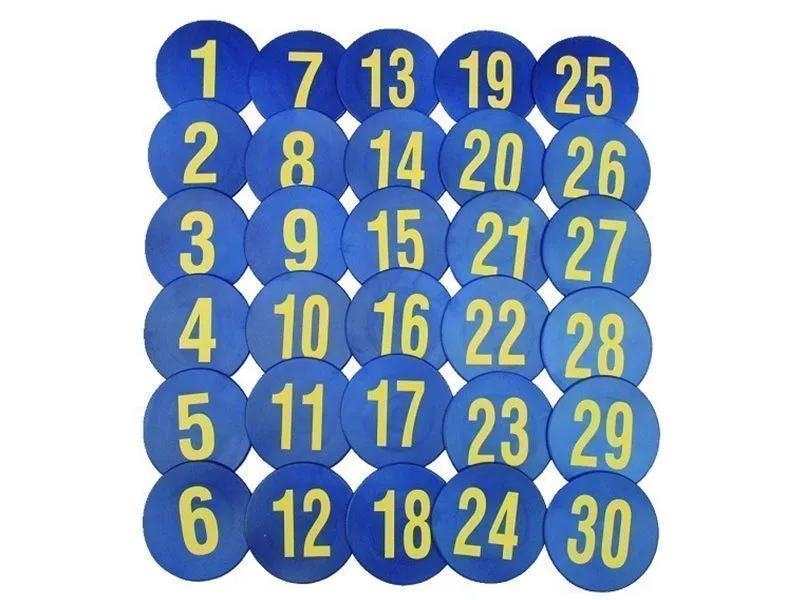 Резиновые диски с числовой маркировкой 30 шт.