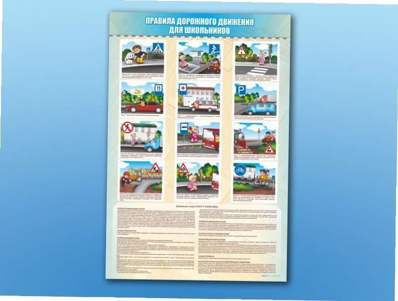 Стенды по ПДД для школьников, 5 шт.