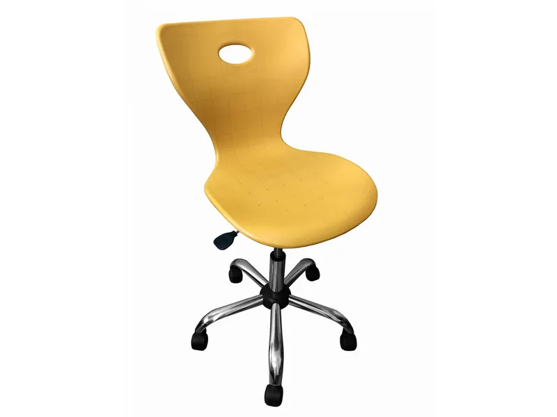 Стул ученический на газовом лифте (на колесах), с цельным пластиком