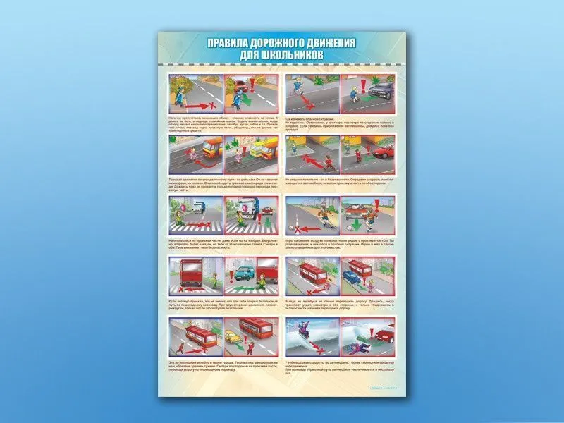 Стенды по ПДД для школьников, 5 шт.