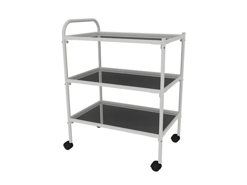 Столик процедурный передвижной, 3 полки (нерж. сталь)