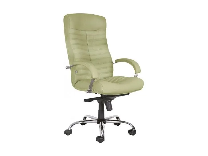 Кресло ORION COMFORT (экокожа, хром.каркас, механизм качания), цвет белый