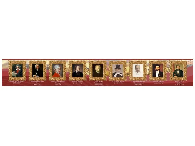 Стенд-лента "Великие композиторы и музыканты" ПВХ 3 мм