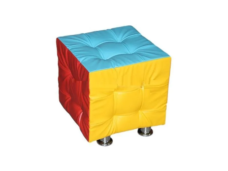 Пуф «Кубик» на хромированных ножках