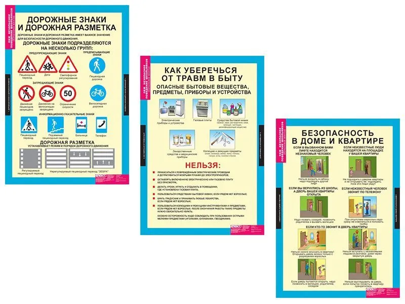 Комплект таблиц «Безопасное поведение» — 5 плакатов