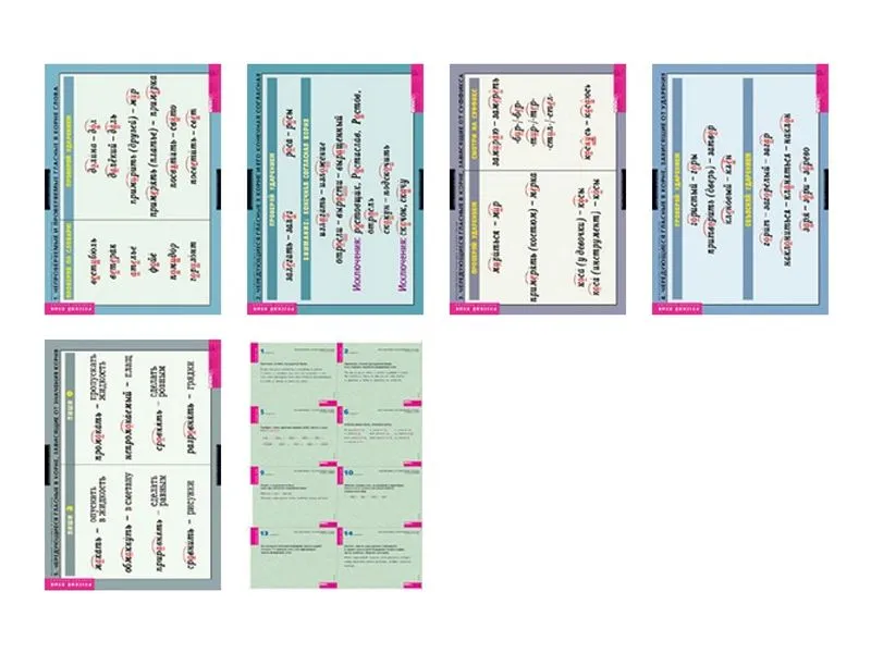 Правописание гласных в корне слова (таблицы 5 шт. 68х98 см)