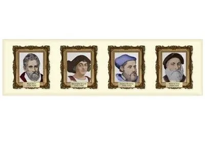 Стенд-лента «Выдающиеся географы и путешественники» 3200×450 мм