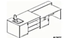 Стол демонстрационный с раковиной, 2400х750х900