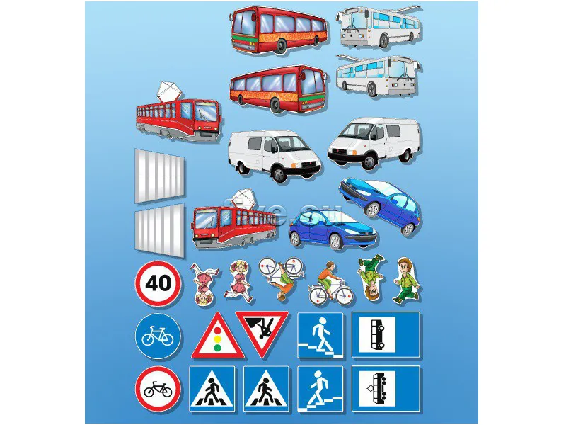 Магнитно-маркерная доска по ПДД Безопасный маршрут школьник + магниты