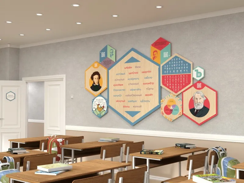 Набор информационно-методических панелей (9 шт.) «Стендум - Русский язык, Литература»