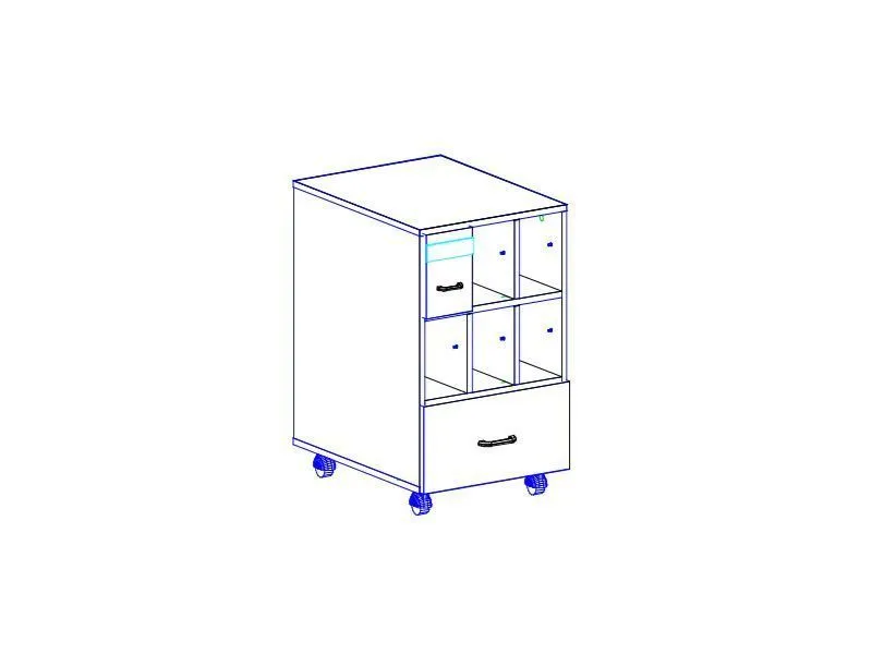 Шкаф-тумба формулярная на 6+1 ящиков (фасад МДФ+пластик) 466х500х719 мм