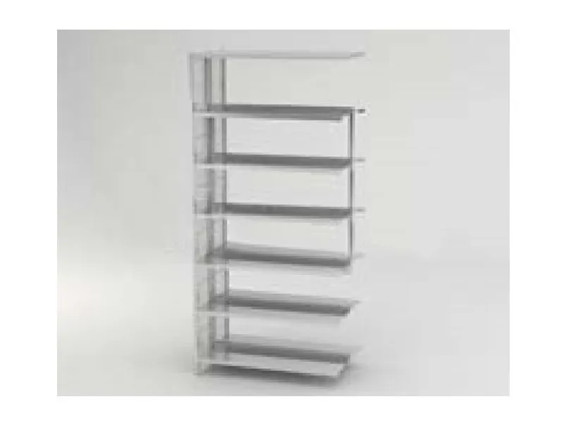 Стеллаж 2-cторонний НЕО 6 полок (сталь)  900х535х2090 пристраиваемый с рамой жесткости