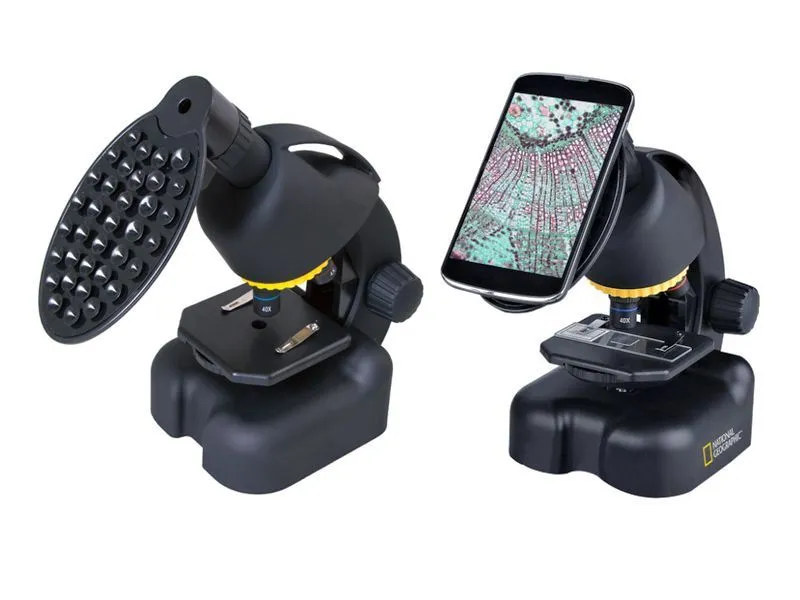 Микроскоп Bresser National Geographic 40–640× со смартфон-адаптером