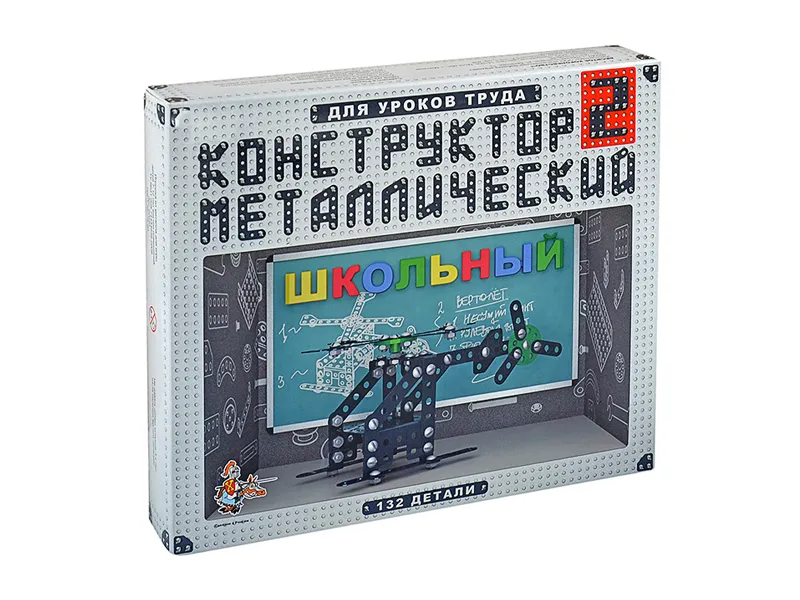 Конструктор школьный №2, 132 детали