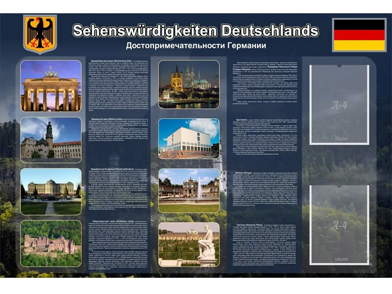 Стенд Немецкий язык. Достопримечательности Германии