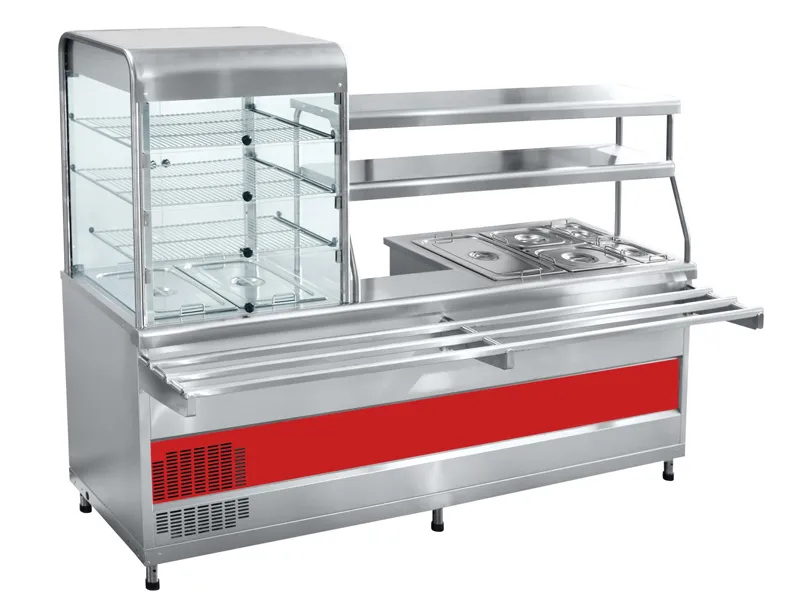 Прилавок-витрина холодильный мармитный универсальный Аста, нерж.ст., L2275 мм