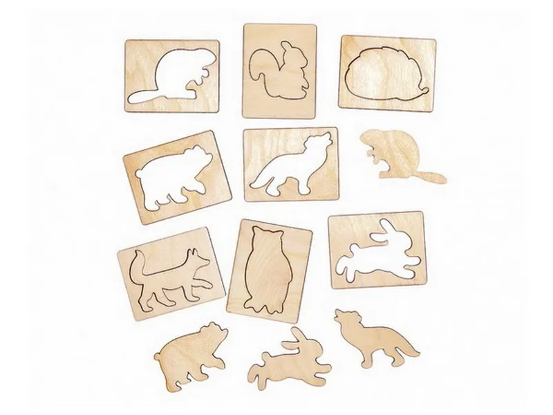 Набор трафаретов "Лесные жители" 10×7,5 см