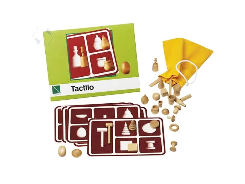 Тактильное лото — 25 деревянных фигурок