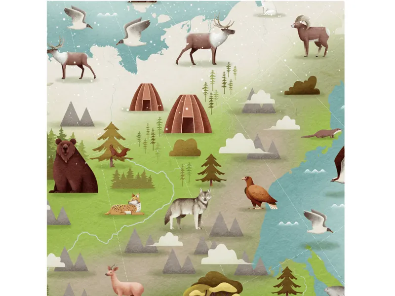 Карта России 250×100 см