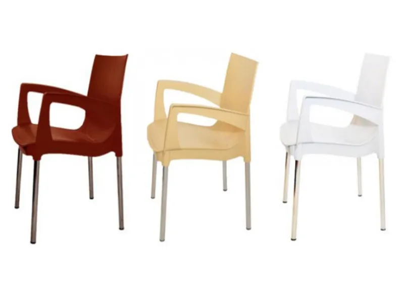 Стул пластиковый Ricco с подлокотниками 56х60х84 см