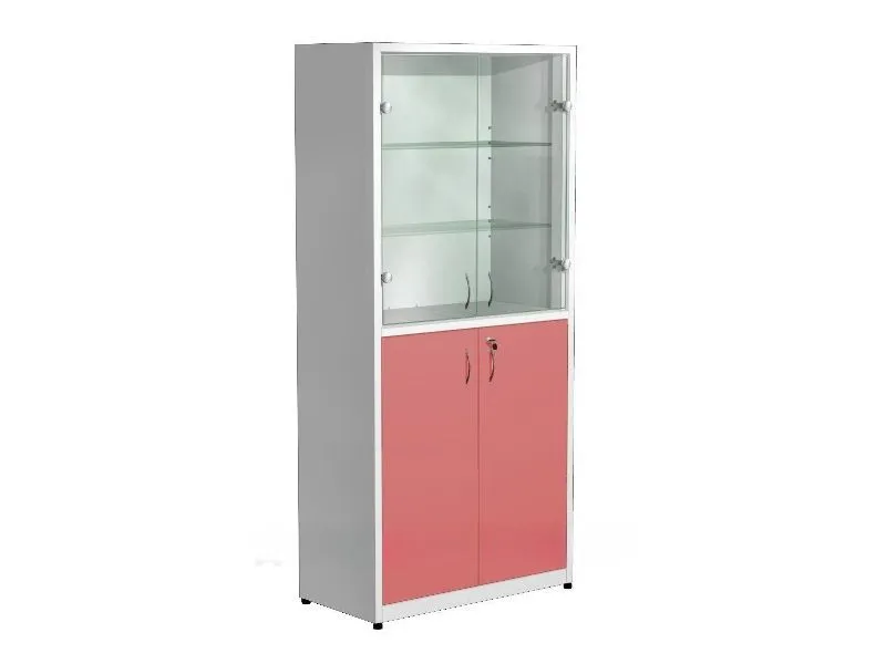 Медицинский шкаф для медикаментов 700×300×1750 стекло/металл