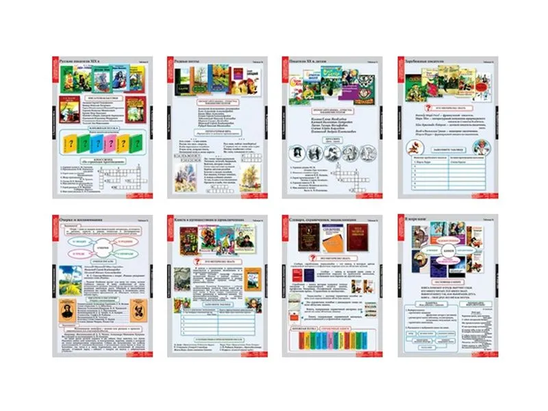 Литературное чтение 4 класс (таблицы 16 шт. 68х98 см)