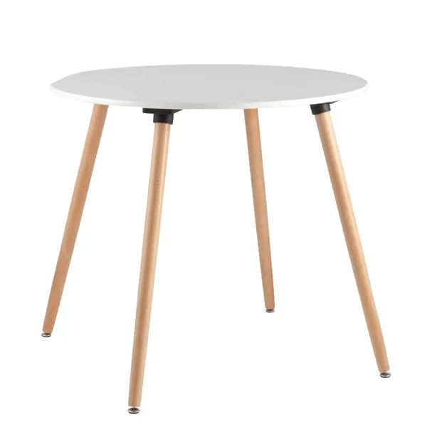 Стол круглый Рокки белый на дер. ножках