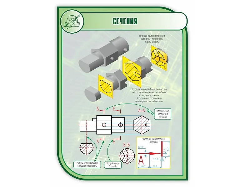 Стенд «Сечения» 1000×750 мм