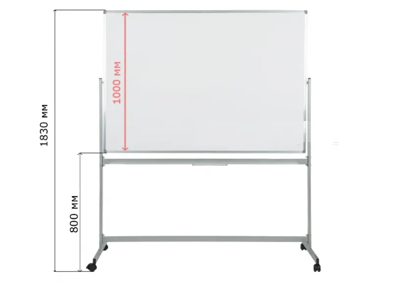 Доска маркерная одноэлементная передвижная 100х150 см, поворотная