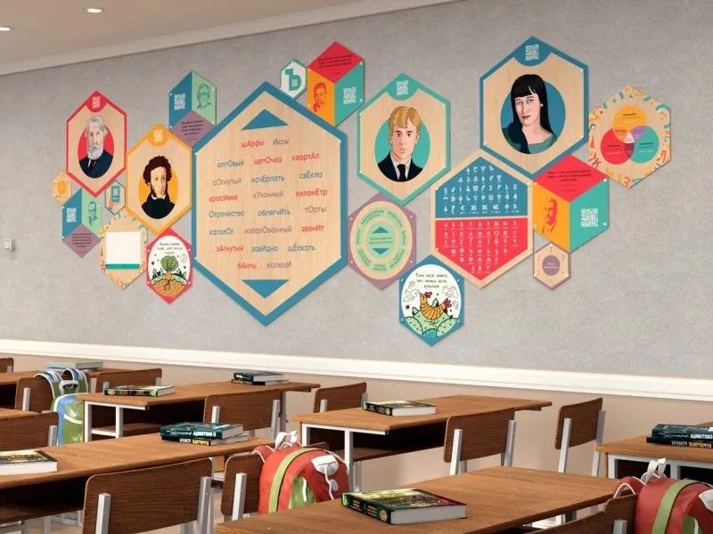 Набор информационно-методических панелей (19 шт.) «Стендум - Русский язык, Литература»