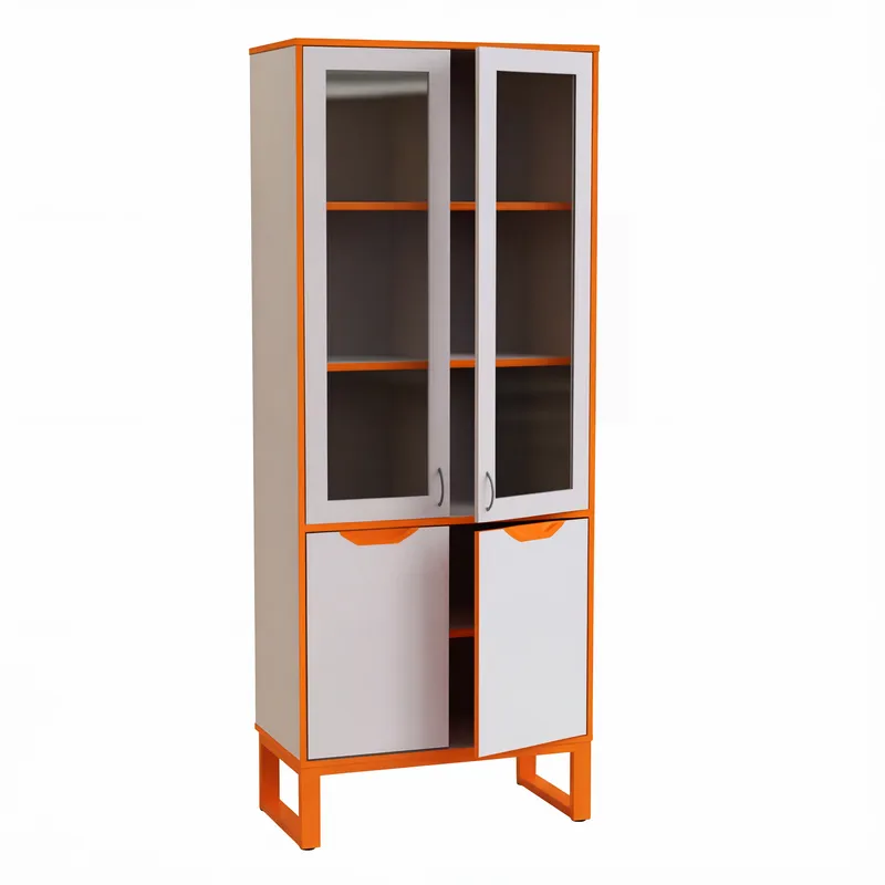 Шкаф со стеклом, низкий фасад 800×430×2000 мм