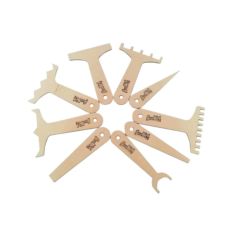 Набор инструментов для рисования песком (9 шт, фанера)