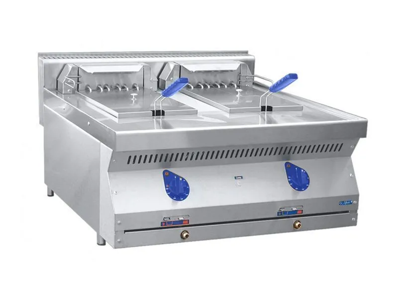 Фритюрница электрическая настольная, нерж.ст., 2 ванны V39,4 дм3