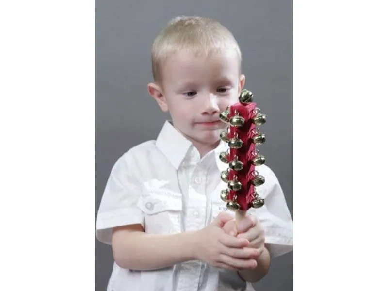 Джингл-стик деревянный с 21 бубенчиком