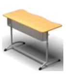 Парта двухместная с перфорацией, регулируемая по высоте