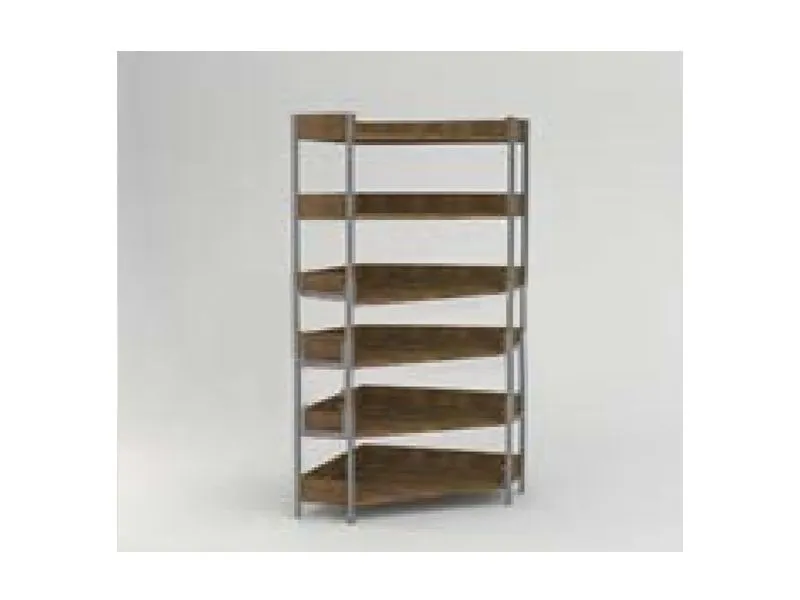 Стеллаж угловой на металлокаркасе 6 полок 900х900х2090 мм