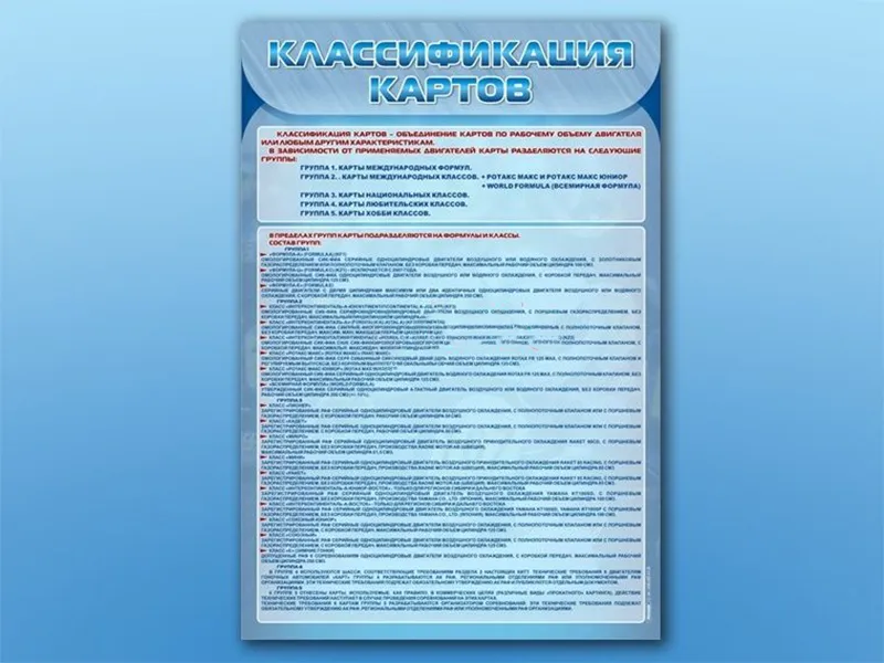 Стенд по ПДД Классификация картов, 70х100 см