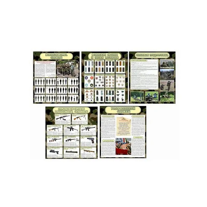 Комплект стендов «Военная подготовка» — 5 шт.