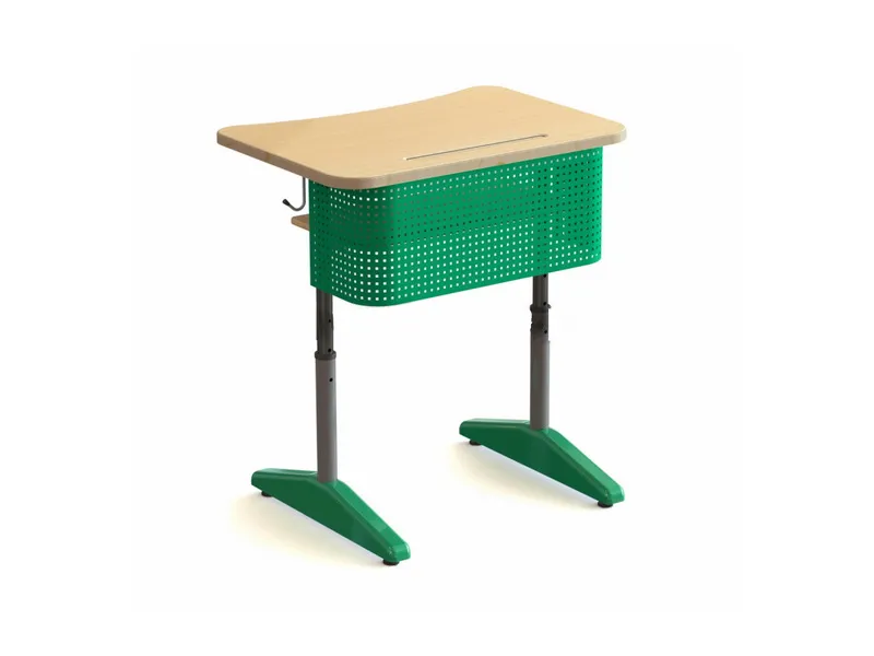 Парта одноместная с полкой и перф. экраном