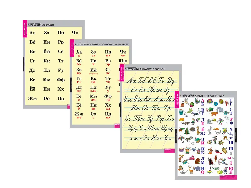 Комплект таблиц. Русский алфавит (4 шт., 68х98 см)