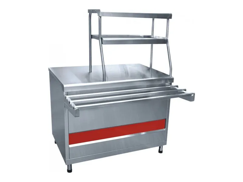 Прилавок для горячих напитков Аста, нейтральный стол, 2 полки, L1500 мм