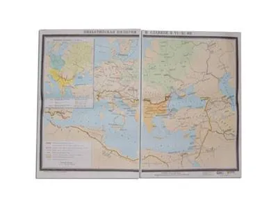 Учебная карта «Византийская империя и славяне» — 2 листа