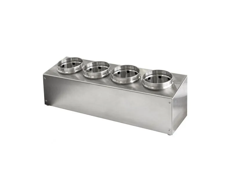 Подставка для столовых приборов, 4 отделения, нерж.ст